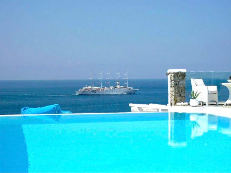 Mykonos Sea View Luxury Villa By Calypso Sunset Villas Mykonos Town Екстериор снимка