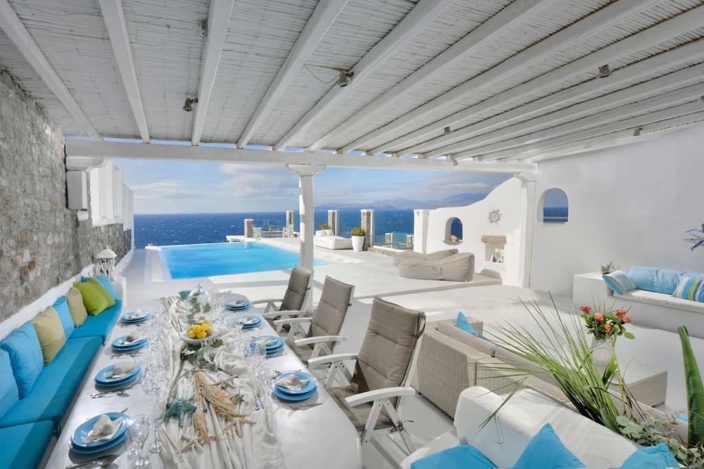 Mykonos Sea View Luxury Villa By Calypso Sunset Villas Mykonos Town Екстериор снимка