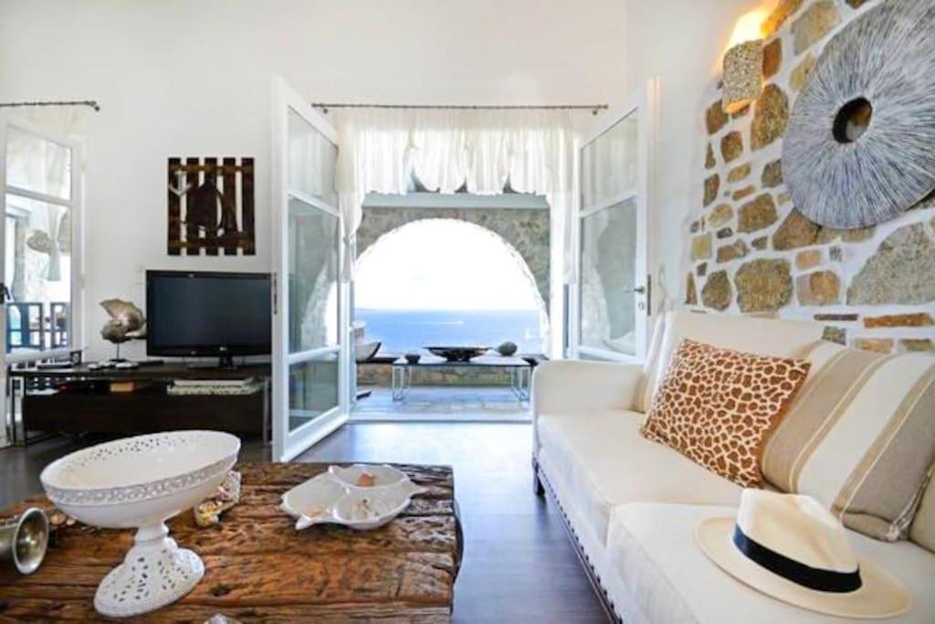 Mykonos Sea View Luxury Villa By Calypso Sunset Villas Mykonos Town Екстериор снимка