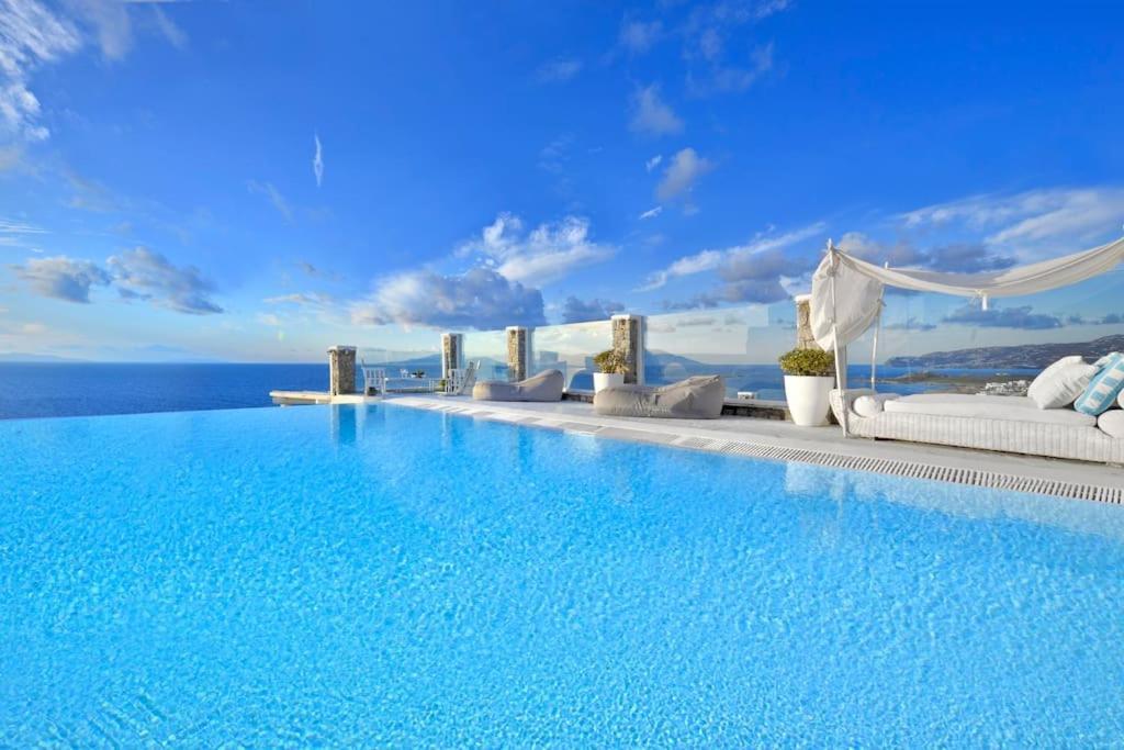 Mykonos Sea View Luxury Villa By Calypso Sunset Villas Mykonos Town Екстериор снимка