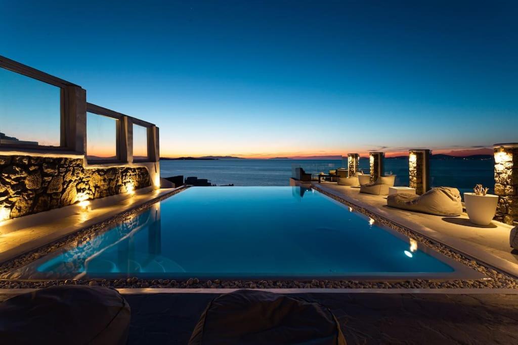 Mykonos Sea View Luxury Villa By Calypso Sunset Villas Mykonos Town Екстериор снимка