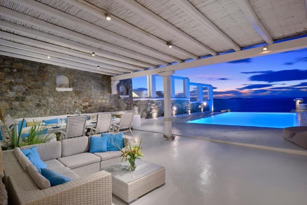 Mykonos Sea View Luxury Villa By Calypso Sunset Villas Mykonos Town Екстериор снимка