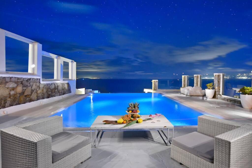 Mykonos Sea View Luxury Villa By Calypso Sunset Villas Mykonos Town Екстериор снимка